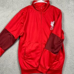 Liverpool Football Club Mens Small‎ Jacket Full Zip Red Colorblock Pockets EUC
